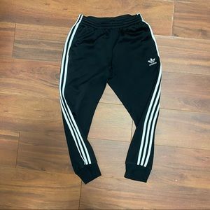 Adidas cuffed three stripe joggers